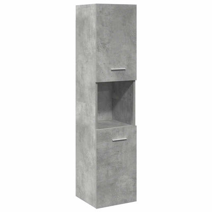 4 Piece Bathroom Furniture Set Concrete Grey Engineered Wood