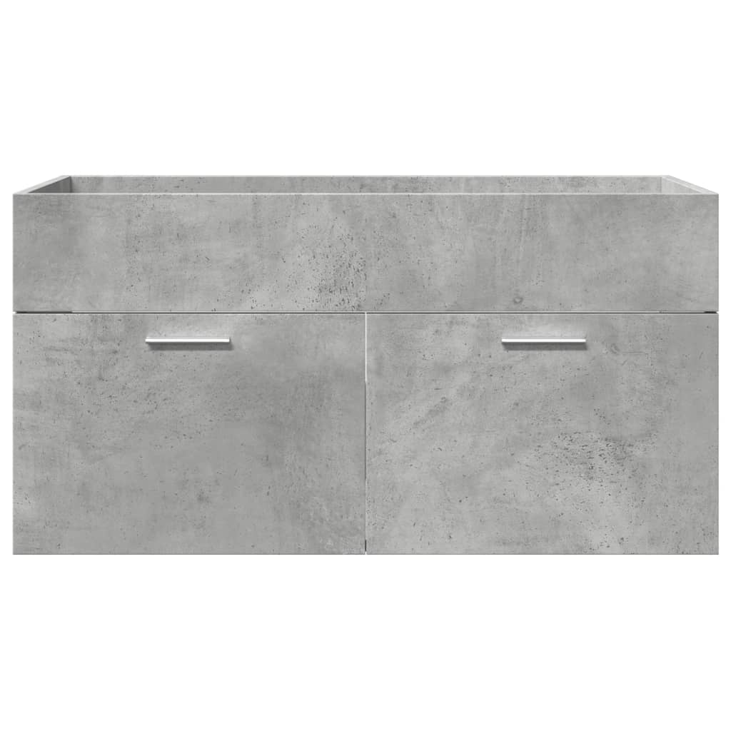 4 Piece Bathroom Furniture Set Concrete Grey Engineered Wood