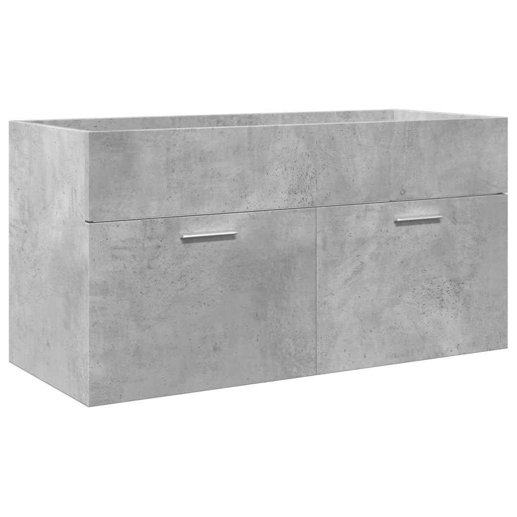 5 Piece Bathroom Furniture Set Concrete Grey Engineered Wood