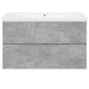 2 Piece Bathroom Furniture Set Concrete Grey Engineered Wood