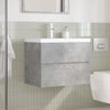 2 Piece Bathroom Furniture Set Concrete Grey Engineered Wood