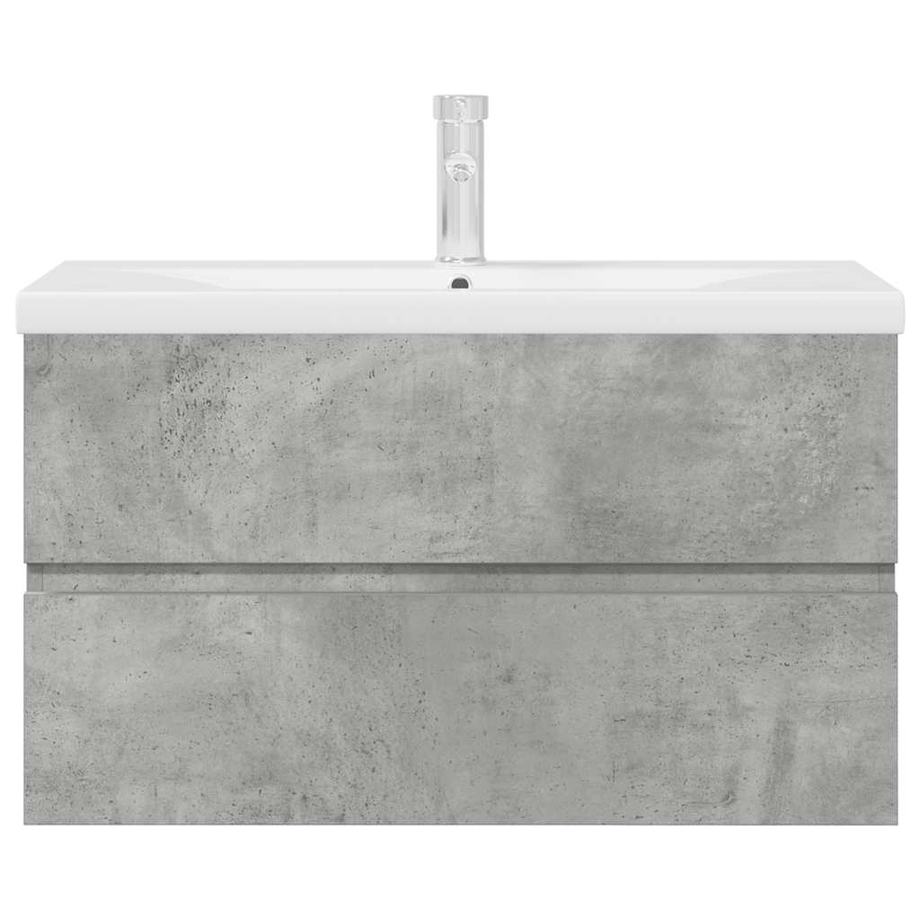 2 Piece Bathroom Furniture Set Concrete Grey Engineered Wood