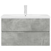 2 Piece Bathroom Furniture Set Concrete Grey Engineered Wood