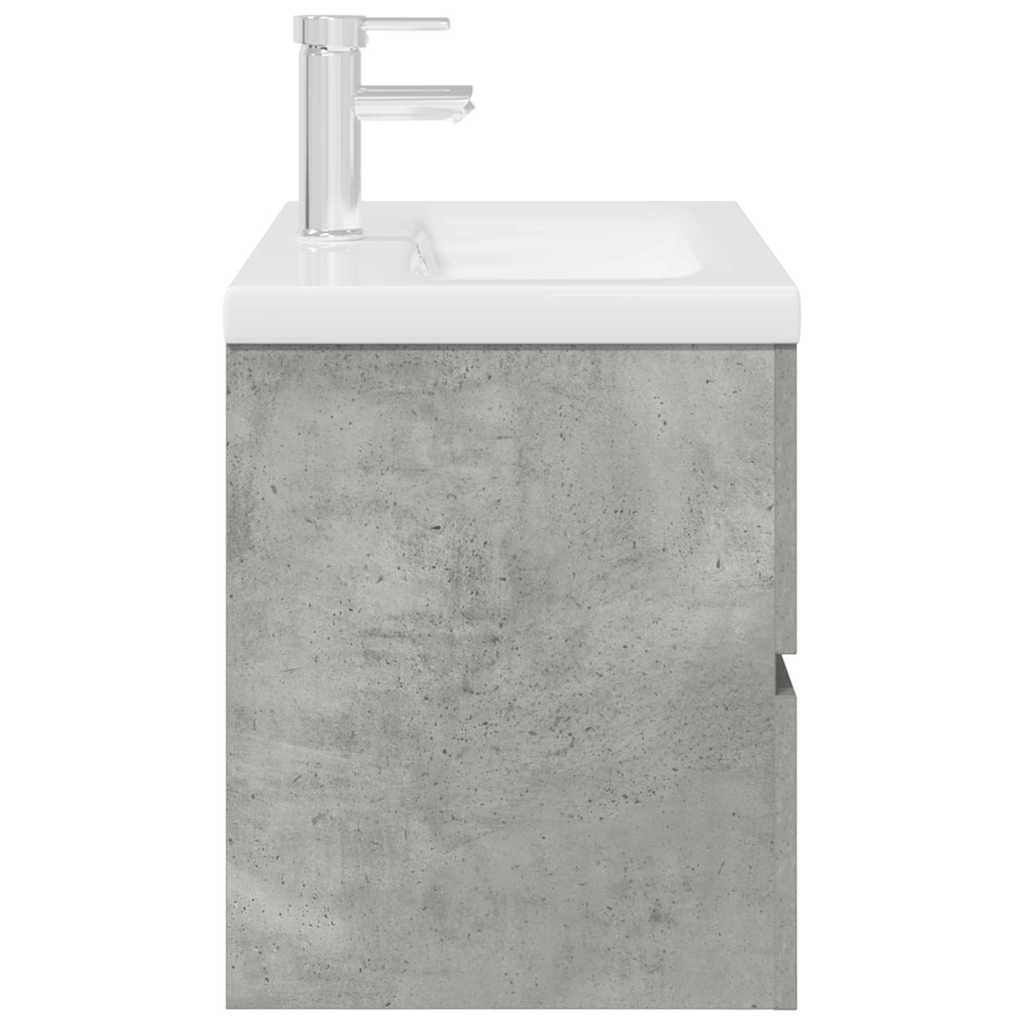 2 Piece Bathroom Furniture Set Concrete Grey Engineered Wood