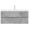 2 Piece Bathroom Furniture Set Concrete Grey Engineered Wood