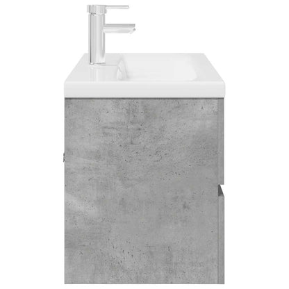 2 Piece Bathroom Furniture Set Concrete Grey Engineered Wood