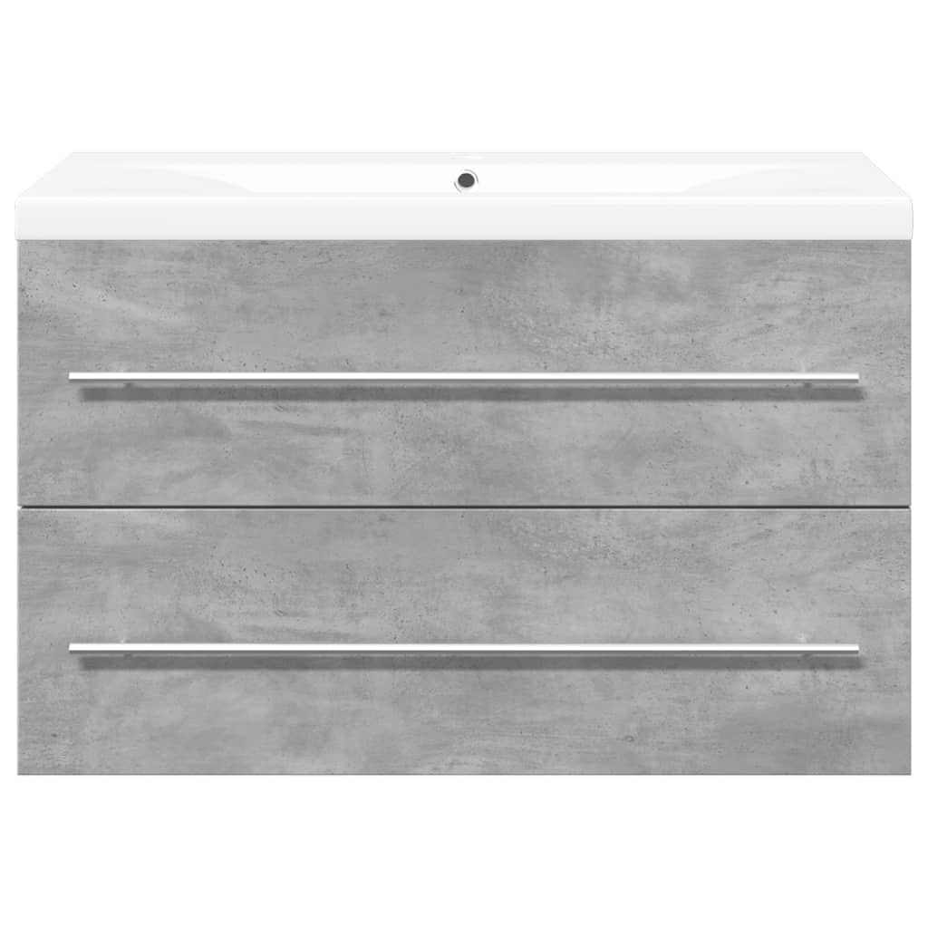 2 Piece Bathroom Furniture Set Concrete Grey Engineered Wood