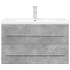 2 Piece Bathroom Furniture Set Concrete Grey Engineered Wood