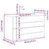 2 Piece Bathroom Furniture Set Concrete Grey Engineered Wood