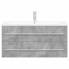 2 Piece Bathroom Furniture Set Concrete Grey Engineered Wood