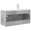 2 Piece Bathroom Furniture Set Concrete Grey Engineered Wood