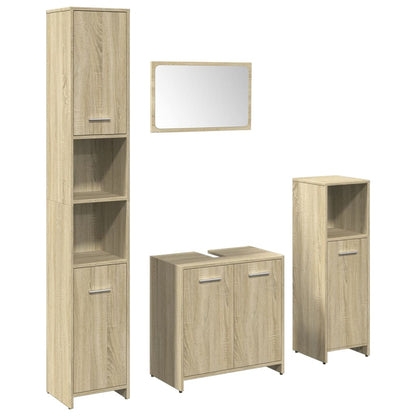 4 Piece Bathroom Furniture Set Sonoma Oak Engineered Wood