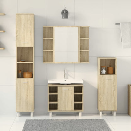 4 Piece Bathroom Furniture set Sonoma Oak Engineered Wood