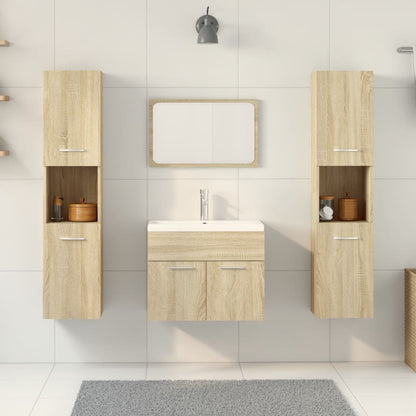 4 Piece Bathroom Furniture Set Sonoma Oak Engineered Wood