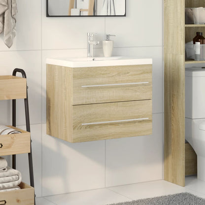2 Piece Bathroom Furniture Set Sonoma Oak Engineered Wood
