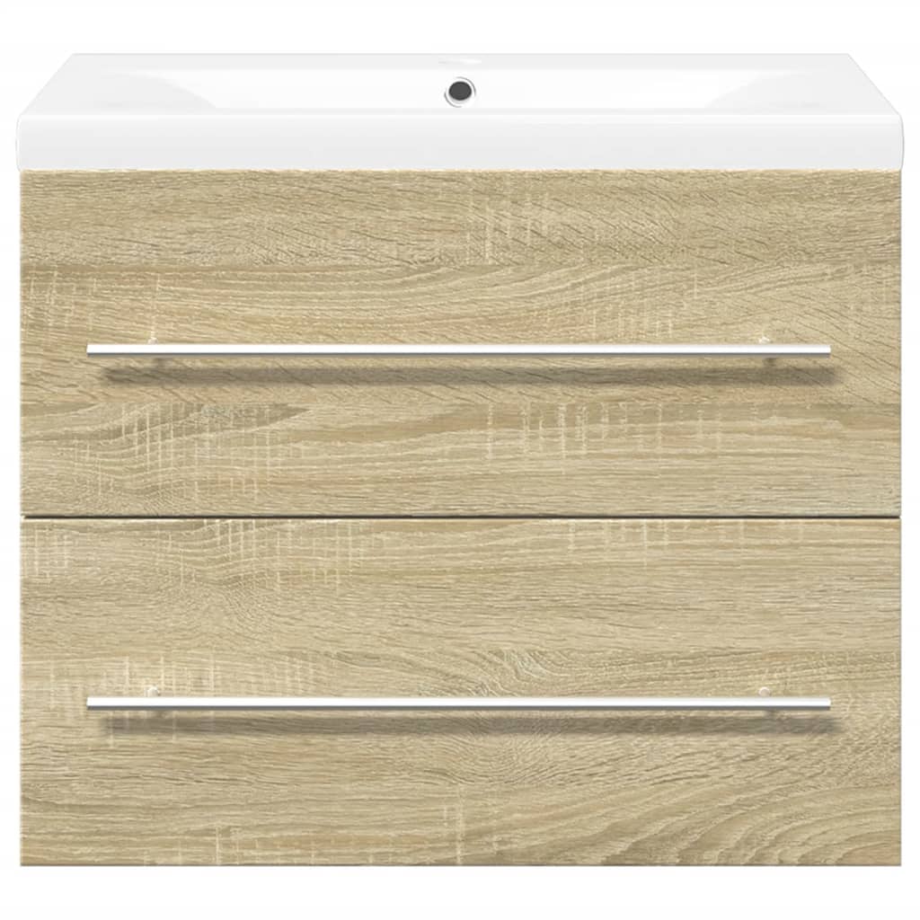 2 Piece Bathroom Furniture Set Sonoma Oak Engineered Wood