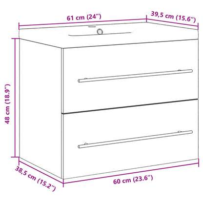 2 Piece Bathroom Furniture Set Sonoma Oak Engineered Wood