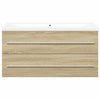 2 Piece Bathroom Furniture Set Sonoma Oak Engineered Wood