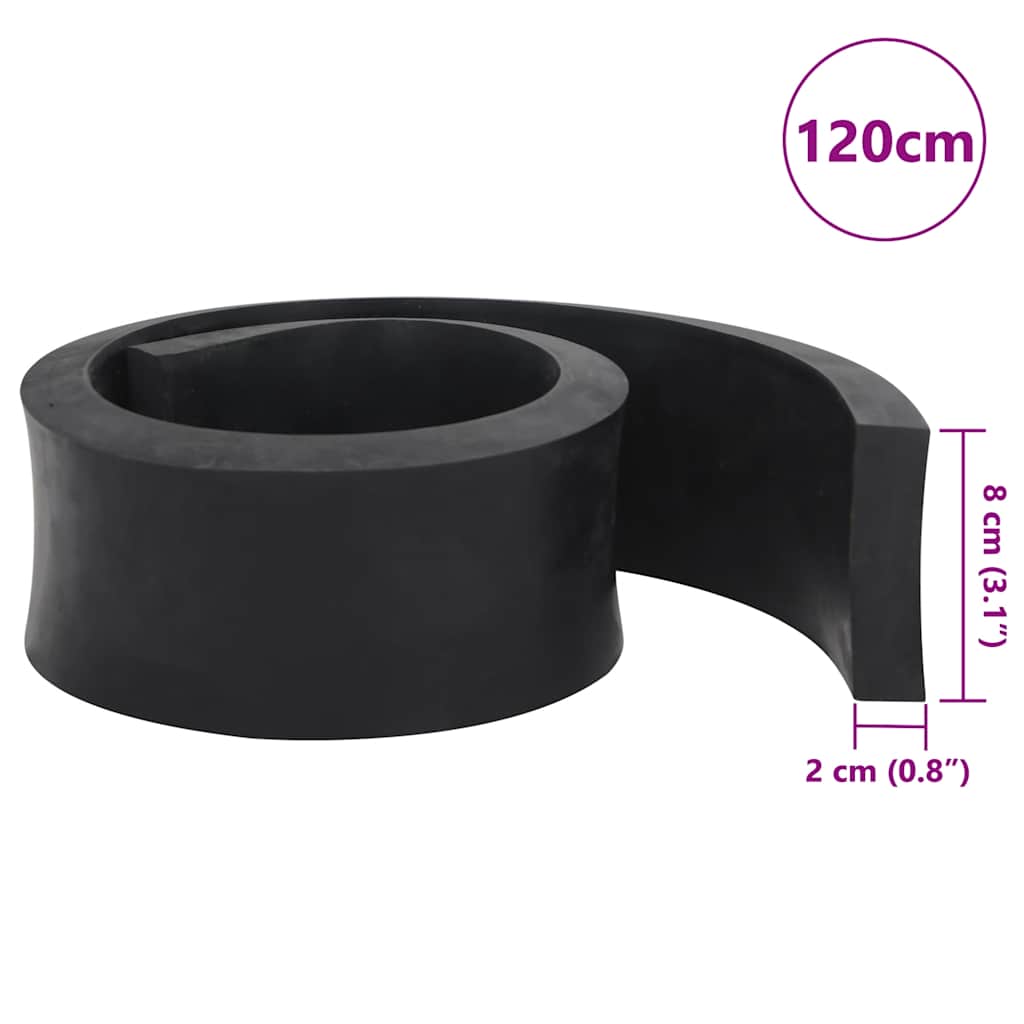 Rubber Edge for Snow Plow Black 120x8x2 cm