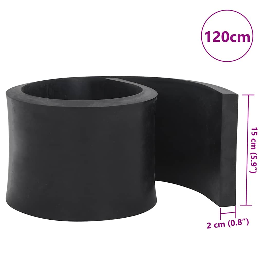 Rubber Edge for Snow Plow Black 120x15x2 cm