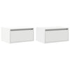 Wall-mounted Bedside Cabinets with LED Lights 2 pcs White