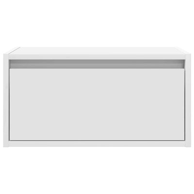 Wall-mounted Bedside Cabinets with LED Lights 2 pcs White