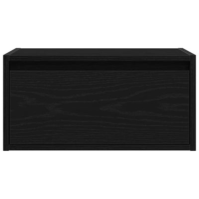 Wall-mounted Bedside Cabinets with LED Lights 2 pcs Black Oak
