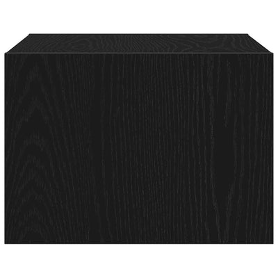 Wall-mounted Bedside Cabinets with LED Lights 2 pcs Black Oak