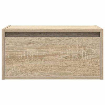 Wall-mounted Bedside Cabinets with LED Lights 2 pcs Sonoma Oak