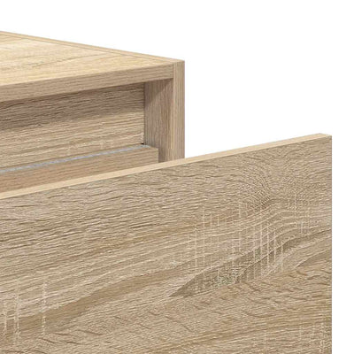 Wall-mounted Bedside Cabinets with LED Lights 2 pcs Sonoma Oak