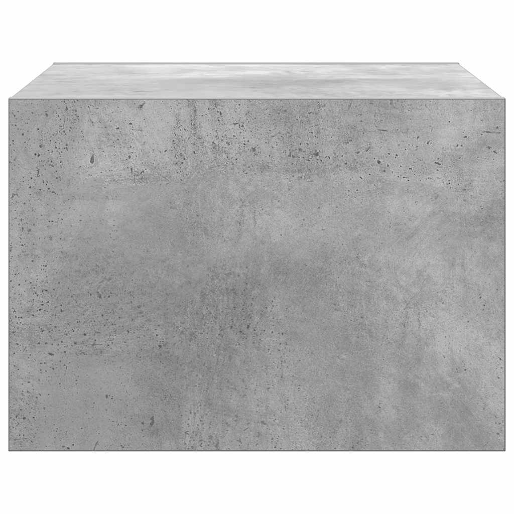 Wall-mounted Bedside Cabinet | Concrete grey | Engineered wood | Medium