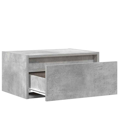 Wall-mounted Bedside Cabinet | Concrete grey | Engineered wood | Medium
