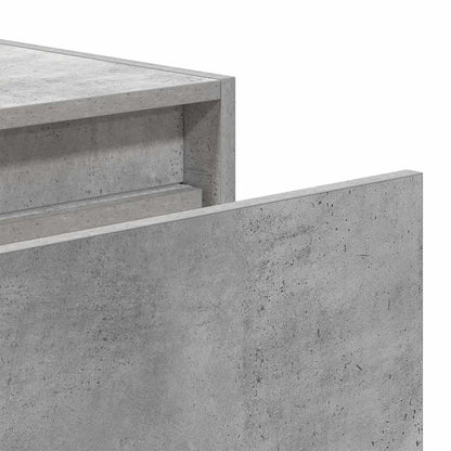 Wall-mounted Bedside Cabinet | Concrete grey | Engineered wood | Medium