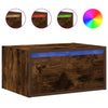 Wall-mounted Bedside Cabinets with LED Lights 2 pcs Smoked Oak