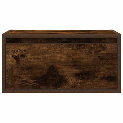 Wall-mounted Bedside Cabinets with LED Lights 2 pcs Smoked Oak