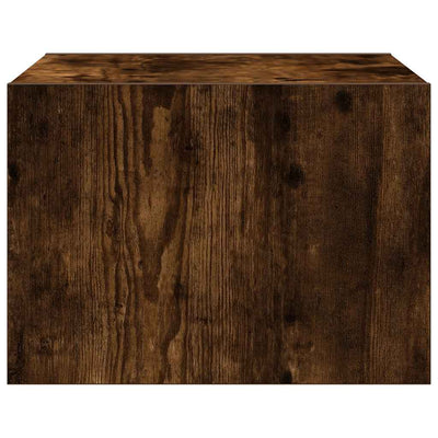 Wall-mounted Bedside Cabinets with LED Lights 2 pcs Smoked Oak