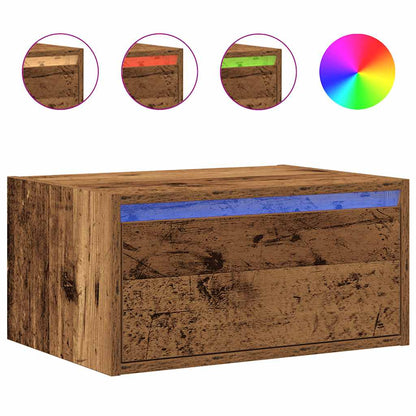 Wall-mounted Bedside Cabinet | Old wood | Engineered wood