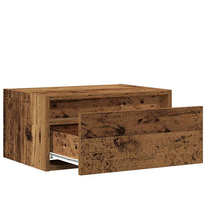 Wall-mounted Bedside Cabinet | Old wood | Engineered wood