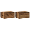 Wall-mounted Bedside Cabinets with LED Lights 2 pcs Old Wood