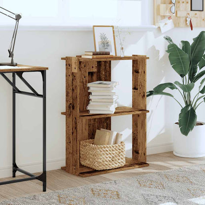 Bookcase 3-Tier Old Wood 60x30x80 cm Engineered Wood