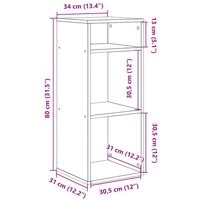 Book Cabinet Old Wood 34x31x80 cm Engineered Wood