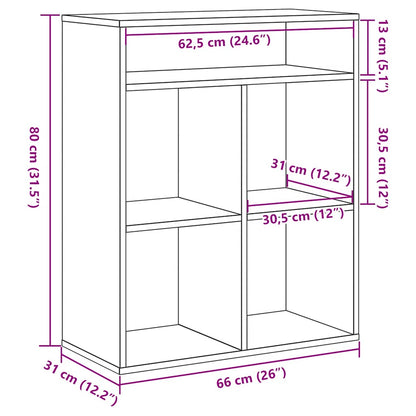 Book Cabinet Old Wood 66x31x80 cm Engineered Wood