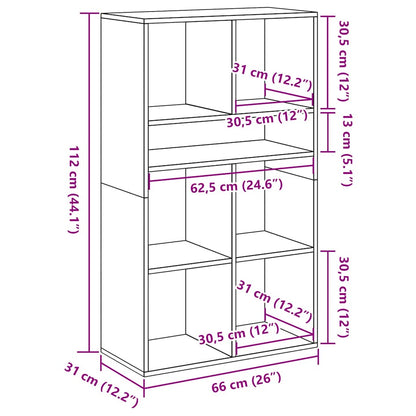 Book Cabinet Old Wood 66x31x112 cm Engineered Wood