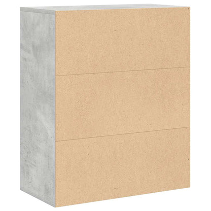 Book Cabinet Concrete Grey 60x30x71.5 cm Engineered Wood