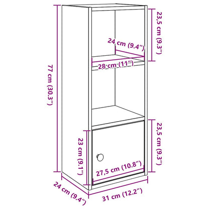Bookcase White 31x24x77 cm Engineered Wood