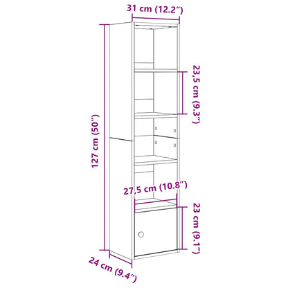 Bookcase Brown Oak 31x24x127 cm Engineered Wood