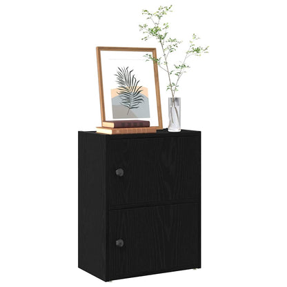 Bookcase Black Oak 40x24x52 cm Engineered Wood