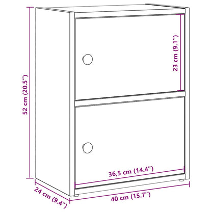 Bookcase Grey Sonoma 40x24x52 cm Engineered Wood
