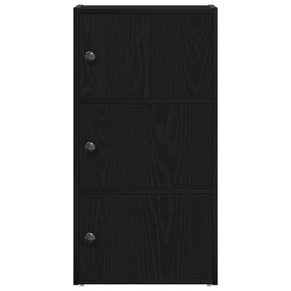 Bookcase Black Oak 40x24x77 cm Engineered Wood