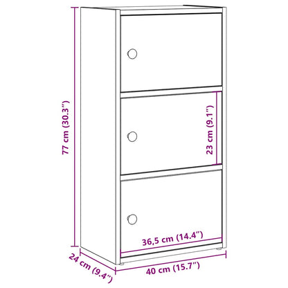 Bookcase Sonoma Oak 40x24x77 cm Engineered Wood